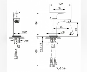 Смеситель Ideal Standard Connect Air Piccolo для раковины, хром, A7018AA