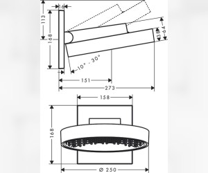 Верхний душ Hansgrohe Rainfinity 26226700, 25х25 см, 1 режим струи, белый матовый