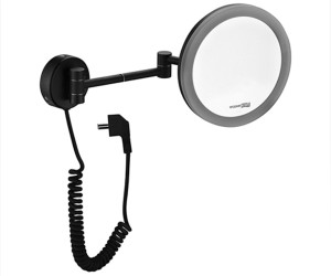 Настенное косметическое зеркало WasserKRAFT K-1004BLACK с 3-х кратным увеличением и Led-подсветкой, цвет держателя - черный Настенное косметическое зеркало WasserKRAFT K-1004BLACK с 3-х кратным увеличением и Led-подсветкой, цвет держателя - черный