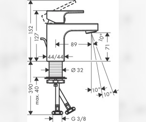 Смеситель Hansgrohe Vernis Shape для раковины, с донным клапаном, хром, 71560000 Смеситель Hansgrohe Vernis Shape для раковины, с донным клапаном, хром, 71560000
