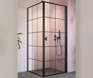 Душевой уголок Radaway Nes 8 Black KDJ I Factory, 90 x 70 см, правая дверь, стекло Factory, профиль черный