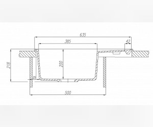 Кухонная мойка Акватон Делия 65 прямоугольная с крылом, серый, 1A718632DE230