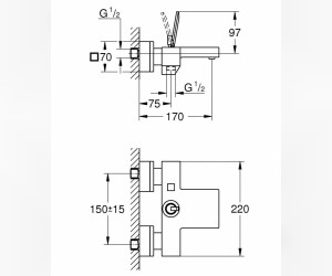 Смеситель Grohe Eurocube Joy 23666000 для ванны Смеситель Grohe Eurocube Joy 23666000 для ванны