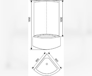 Душевая кабина Arcus Style S-02G, 90 x 90 см, задние стекла - черные, фронтальные - серые тонированные