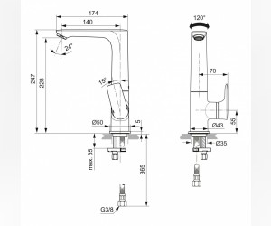 Смеситель Ideal Standard Connect Air Project для раковины, хром, A7023AA