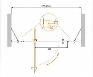 Душевая дверь Cezares Molveno-BA-12-80+50-P-Cr, 130 x 190 см, стекло текстурное Punto, хром