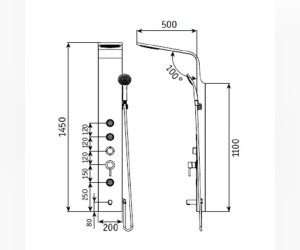 Гидромассажная душевая панель RGW Shower Panels SP-05, цвет белый (21140105-03)