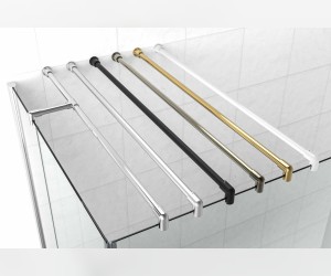 Неподвижная стенка Vegas Glass EAF Lux 96 05 R05, профиль - бронза, стекло – флер-де-лис, 96*199,5 см