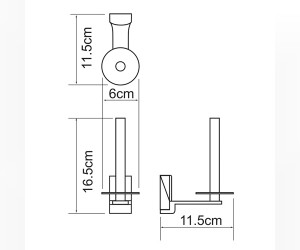 Держатель для туалетной бумаги WasserKRAFT Leine 5097, вертикальный