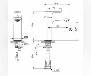 Смеситель Ideal Standard Connect Air Grande Project для раковины, хром, A7055AA