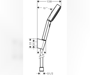 Душевой набор Hansgrohe Pulsify Select, 3 режима струи, хром глянцевый, диск черный, 24303000