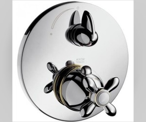 Смеситель для душа AXOR Carlton 17705090, термостатический, хром с золотом