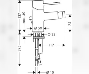 Смеситель AXOR Uno 38201810 для биде