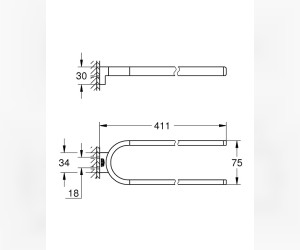 Полотенцедержатель двойной неповоротный Grohe Selection 41059EN0, 41.1 см, никель матовый