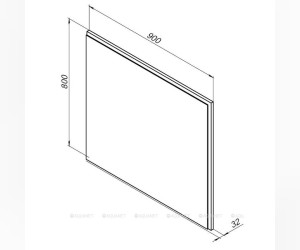Зеркало Aquanet Nova Lite 90 см, с LED подсветкой, дуб рошелье, 00242263
