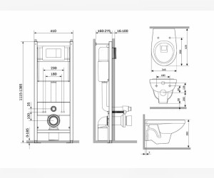 Инсталляция с унитазом Damixa DX77.IS10101.1738 сиденье микролифт, клавиша белая Инсталляция с унитазом Damixa DX77.IS10101.1738 сиденье микролифт, клавиша белая
