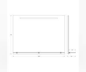 Зеркало с полочкой и LED-светильником Evoform Ledline-S BY 2158 100х75 см