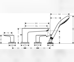 Смеситель Hansgrohe Talis E 71748000 для ванны