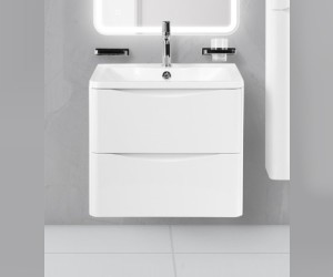 Тумба под раковину Belbagno Acqua 60 cм подвесная, Bianco Lucido, ACQUA-600-2C-SO-BL