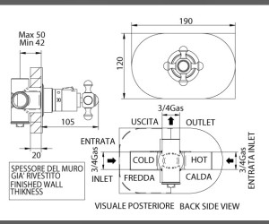 Смеситель Bandini Antica для душа, хром, 8249200006PO-2