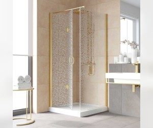 Душевой уголок Vegas Glass GPS-Fis Lux, 80 x 80 x 199.5 см, профиль золото, стекло фея
