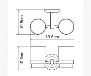 Стакан стеклянный с держателем WasserKRAFT Rhein 6228D, двойной
