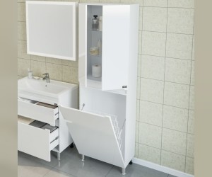 Шкаф СаНта Лондон 60 524006, напольный, с бельевой корзиной