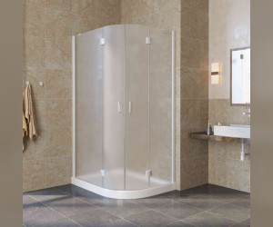 Душевой уголок Vegas Glass AFS-F Lux, 120 x 110 x 189.5 см, профиль белый, стекло сатин