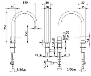 Смеситель Bandini Ice Cube 750720PN02LW для раковины, никель/ручка венге