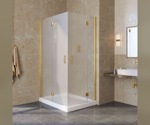 Душевой уголок Vegas Glass AFA-F Lux, 100 x 90 x 199.5 см, профиль золото, стекло сатин