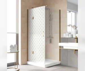 Душевой уголок Vegas Glass AFP-Fis Lux, 110 x 100 x 199.5 см, профиль бронза, стекло флёр-де-лис, AFP-Fis Lux 110*100 05 R05