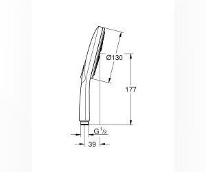 Ручной душ Grohe Rainshower SmartActive 130, 26544000, хром