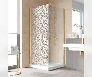 Душевой уголок Vegas Glass EP-Fis Lux, 80 x 110 x 199.5 см, профиль золото, стекло фея