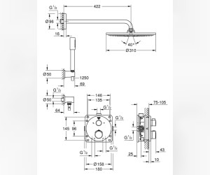Душевая система Grohe Grohtherm Rainshower Cosmopolitan 34731000, хром