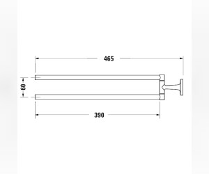 Полотенцедержатель Duravit Starck T 0099411000 двойной 46.5 cм, хром