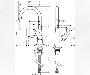 Смеситель Hansgrohe Talis S для кухонной мойки 260 72810000
