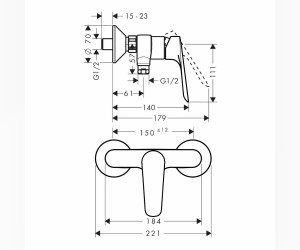 Смеситель для душа Hansgrohe Logis E 71602000 Смеситель для душа Hansgrohe Logis E 71602000