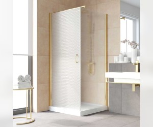 Душевой уголок Vegas Glass EP-Fis Lux, 120 x 80 x 199.5 см, профиль золото, стекло ретро