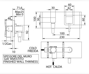 Смеситель Bandini Ice Cube 2 7545200002 для душа, хром