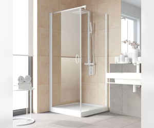 Душевой уголок Vegas Glass EP-Fis Lux, 90 x 80 x 199.5 см, профиль белый, стекло прозрачное