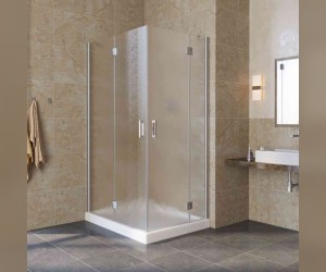 Душевой уголок Vegas Glass AFA-F Lux, 110 x 100 x 199.5 см, профиль матовый хром, стекло шиншилла, AFA-F Lux 100*90 07 02