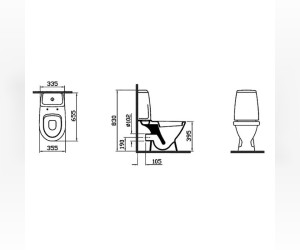 Напольный унитаз биде Vitra Grand 9763B003-1206 с функцией биде и крышкой стандарт
