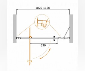 Душевая дверь Cezares Molveno-BA-11-90+20-C-Cr-IV, 110 x 190 см, стекло прозрачное, хром