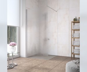 Неподвижная стенка Vegas Glass EAF Lux 86 07 02, профиль - матовый хром, стекло – шиншилла, 86*199,5 см