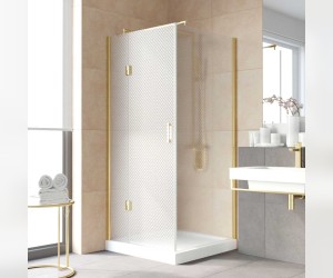 Душевой уголок Vegas Glass AFP-Fis Lux, 120 x 100 x 199.5 см, профиль золото, стекло ретро