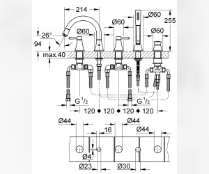 Смеситель Grohe Grandera 19919000 для ванны/душа, хром Смеситель Grohe Grandera 19919000 для ванны/душа, хром