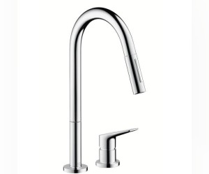 Смеситель для кухни Axor Citterio M 34822800, с выдвижным изливом, нержавеющая сталь