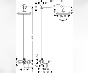 Душевая система AXOR Montreux Showerpipe 16570000
