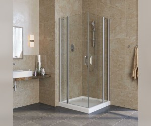 Душевой уголок Vegas Glass EFA Lux, 90 x 90 x 199.5 см, профиль матовый хром, стекло прозрачное