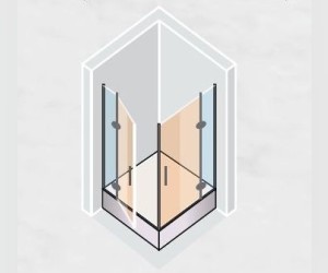 Душевой уголок Vegas Glass EFA Lux, 90 x 90 x 199.5 см, профиль матовый хром, стекло прозрачное